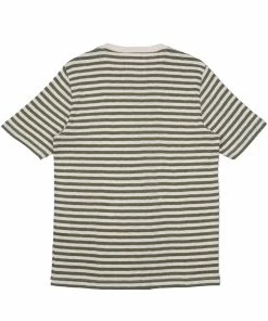 Folk Classic Stripe T-Shirt in Olive Ecru