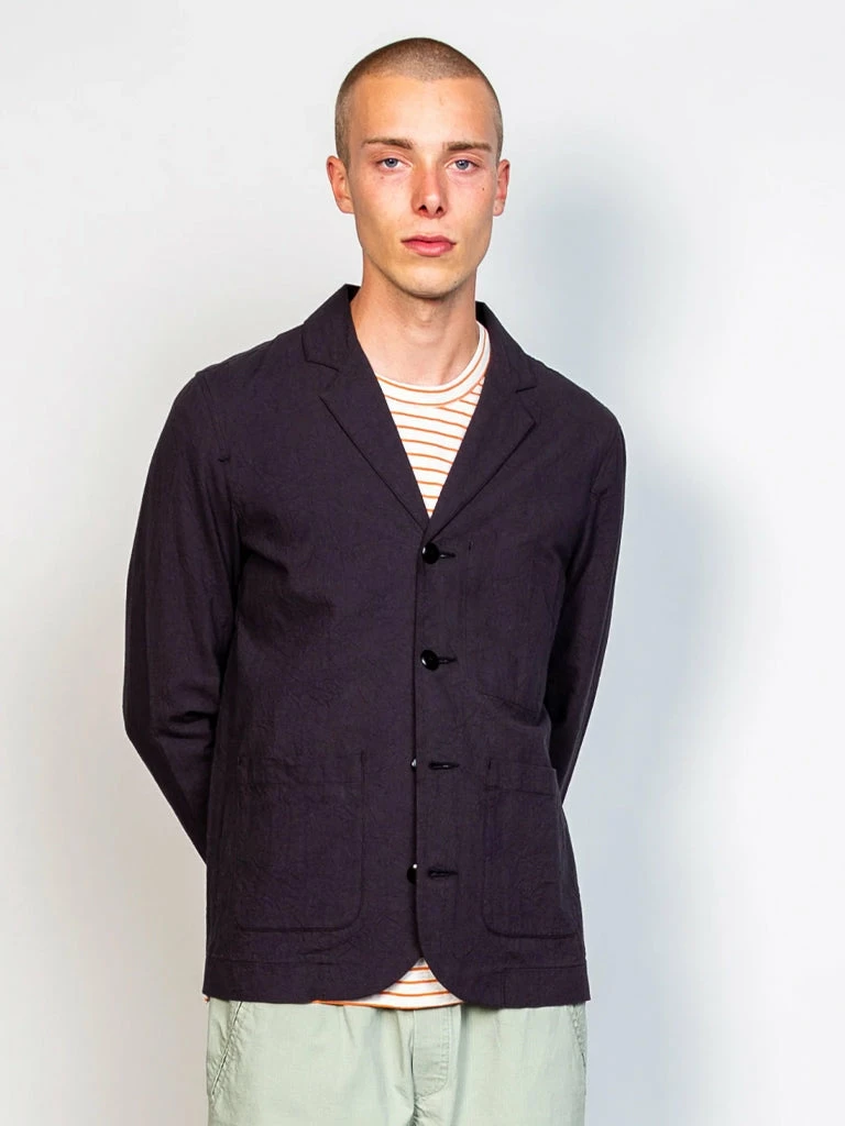 Folk Patch Jacket In Soft Black Crinkle 3 Folk Patch Jacket In Soft Black Crinkle