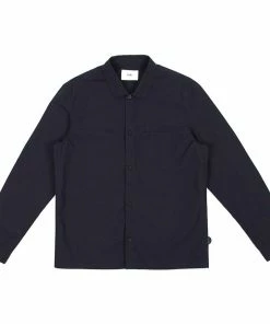Folk Navy Emboss Shirt