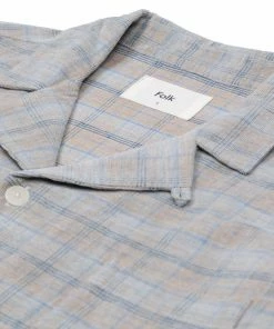 Folk Patch Shirt - Seasalt Checked Cord