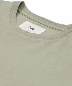 Folk Contrast Sleeve T-Shirt - Olive